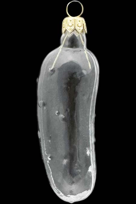 Стеклянная елочная игрушка Заготовка Огуречик 8,9 см 161503900